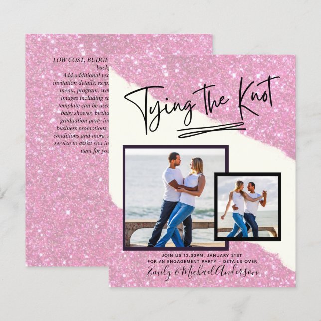 Lámina Vinculación Del Knot - Invitación De La Fiesta De  (Anverso / Reverso)