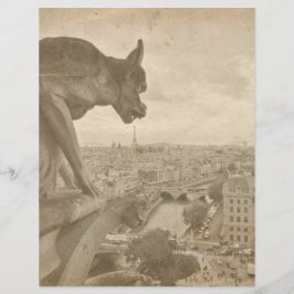 Lámina Viñeta Sepia Paris Gargoyle Scrapbook