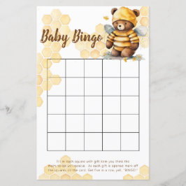 Lámina Viñetas y juego de bingo de oso de miel marrón