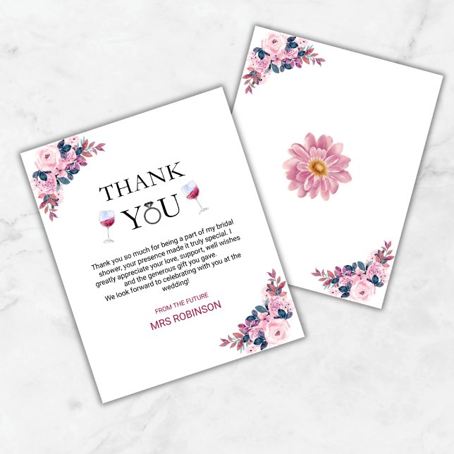 Lámina Vino Antes De Vows Vino Ducha Bridal Gracias Tarje (Budget Vino Before Vows Wine Bridal Shower Thank You Card )