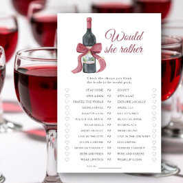 Lámina Vino Bridal shower Would she rather game