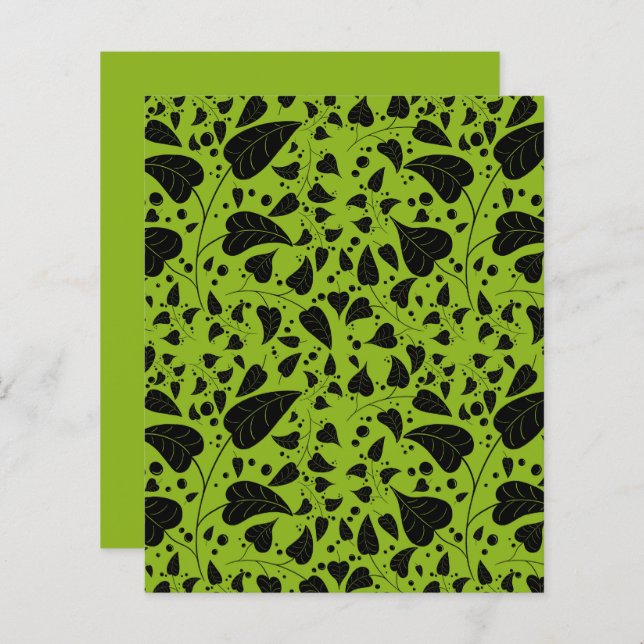 Lámina Vinos verdes verdes de plantas gráficas (Anverso / Reverso)