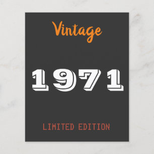 Lámina Vintage 1971 edición limitada 55º regalo de cumple