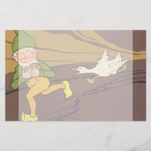 Lámina Vintage Aesop Fable Goose que puso el huevo dorado
