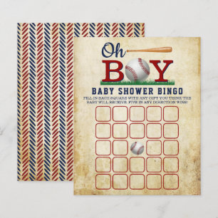 Lámina Vintage Baseball Boys Baby Shower Bingo