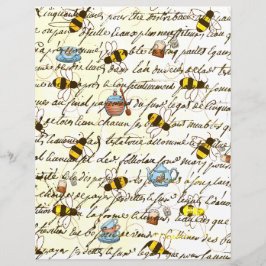 Lámina Vintage Bee and Tea Decoupage Scrapbook