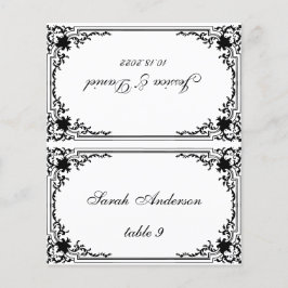 Lámina Vintage Black White Guest Name Boda Place Card