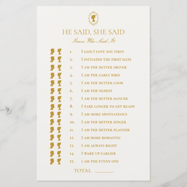 Lámina Vintage Blue Regency Cameo Bridal Shower Games (Anverso)