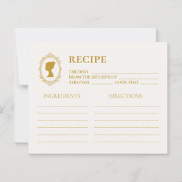 Lámina Vintage Blue Regency Cameo Bridal Shower Recipe