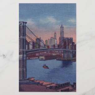 Lámina Vintage Brooklyn Bridge