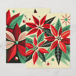 Lámina Vintage Christmas 50s Pop Art Poinsettia Scrapbook