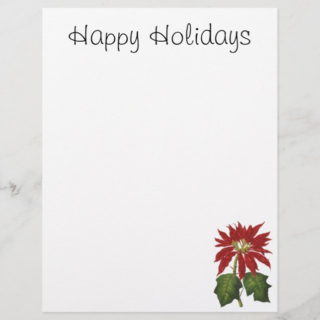 Lámina Vintage Christmas, Red Poinsettia WinPlanta (Anverso)