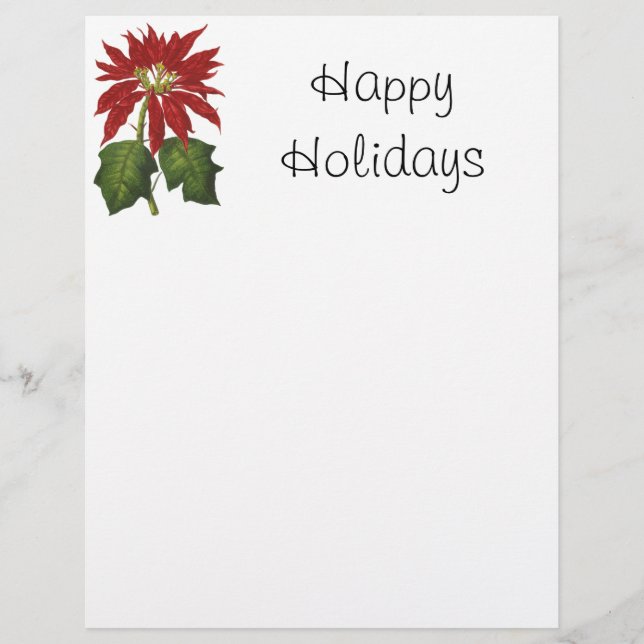 Lámina Vintage Christmas, Red Poinsettia WinPlanta (Anverso)