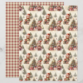 Lámina Vintage Christmas Scrapbook Paper