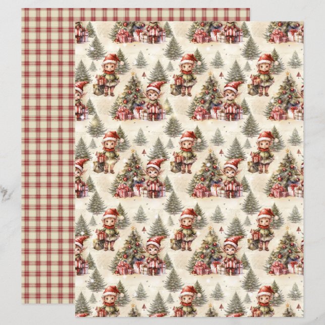 Lámina Vintage Christmas Scrapbook Paper (Anverso / Reverso)