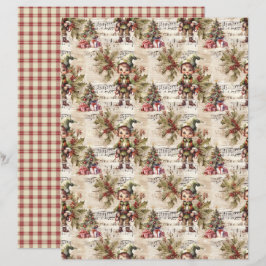 Lámina Vintage Christmas Scrapbook Paper