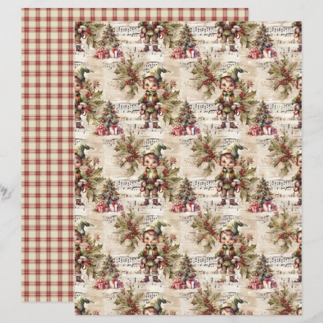Lámina Vintage Christmas Scrapbook Paper (Anverso / Reverso)