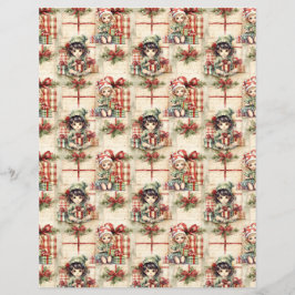 Lámina Vintage Christmas Scrapbook Paper
