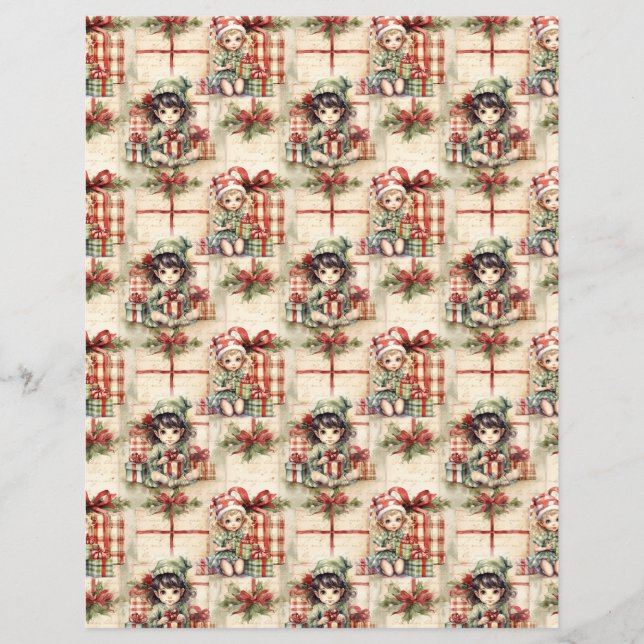 Lámina Vintage Christmas Scrapbook Paper (Anverso)