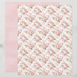 Lámina Vintage Coquette Rose Floral Scrapbook Paper