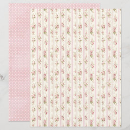 Lámina Vintage Coquette Rose Floral Scrapbook Paper