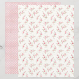 Lámina Vintage Coquette Rose Floral Scrapbook Paper Sheet