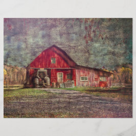 Lámina Vintage Country Rustic Old Red Texn