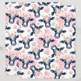 Lámina Vintage Cows Scrapbook Paper