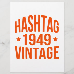 Lámina Vintage de hashtag de 1949