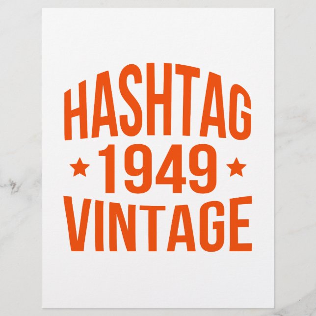 Lámina Vintage de hashtag de 1949 (Anverso)