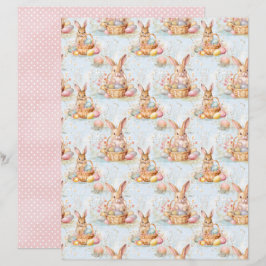 Lámina Vintage Easter Bunny Scrapbook Paper