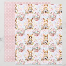 Lámina Vintage Easter Bunny Scrapbook Paper