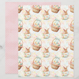 Lámina Vintage Easter Bunny Scrapbook Paper
