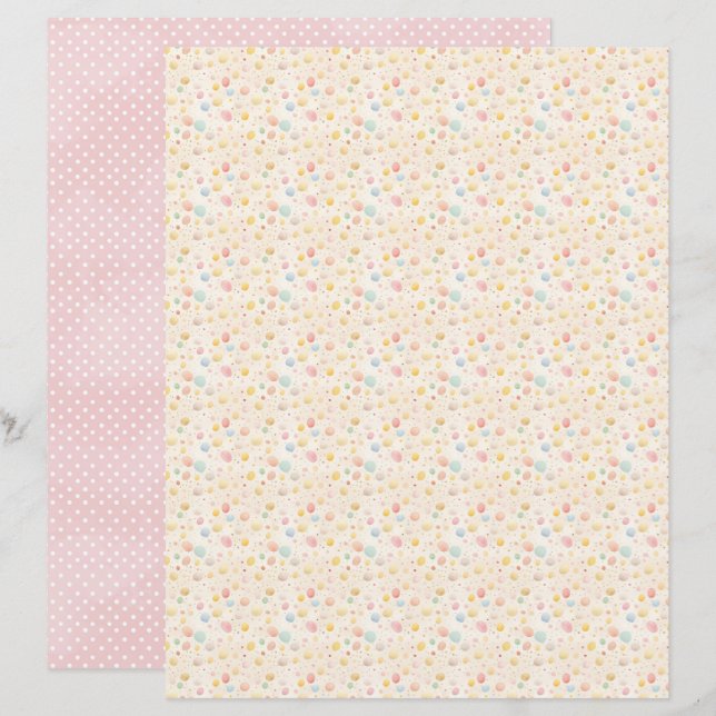 Lámina Vintage Easter Eggs Scrapbook Paper (Anverso / Reverso)