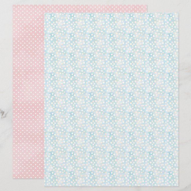 Lámina Vintage Easter Polka Dot Scrapbook Paper (Anverso / Reverso)
