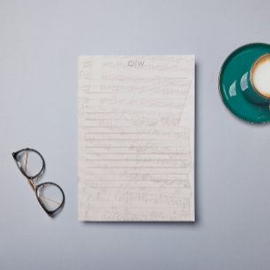 Lámina Vintage Elegant Music First Line Letter Paper