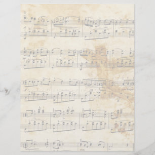 Lámina Vintage Faded Old Music Parchhead