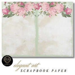Lámina Vintage Floral Ephemera # 12 Scrapbook Paper
