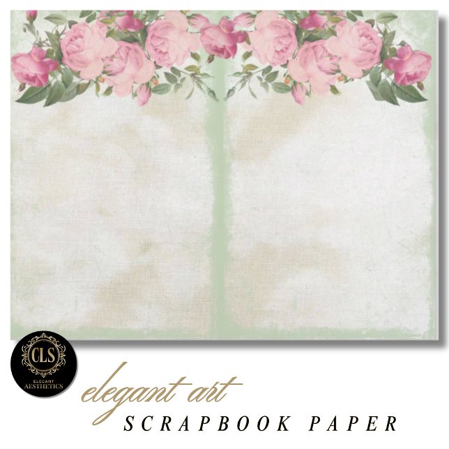 Lámina Vintage Floral Ephemera # 12 Scrapbook Paper (Decoupage Paper – Vintage Floral Ephemera 12)
