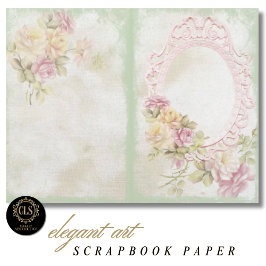 Lámina Vintage Floral Ephemera #6 Scrapbook Paper 