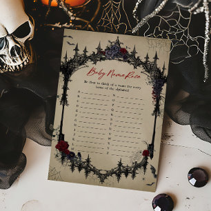 Lámina Vintage Floral Gótica Nombre de Bebé Race Juego