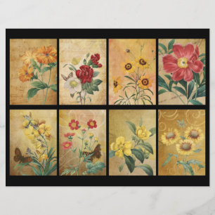 Lámina Vintage Floral Scrapbook ATC