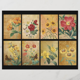 Lámina Vintage Floral Scrapbook ATC