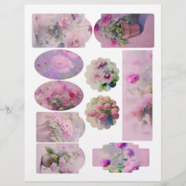 Lámina Vintage Floral Scrapbook Embellecimientos