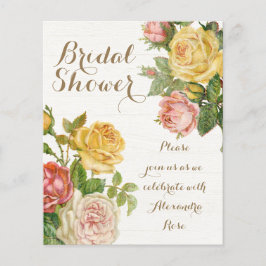 Lámina Vintage Floral Whitewash Primavera Shower