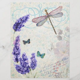 Lámina Vintage Flower Garden Scrapbook Ephemera