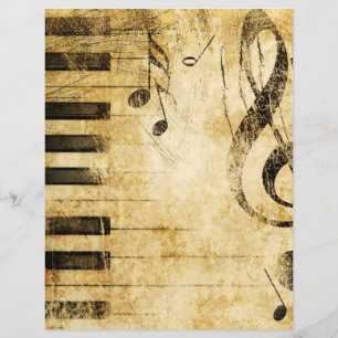 Lámina Vintage Grungy Music Notes Scrapbook Paper