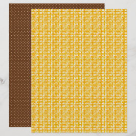 Lámina Vintage Honey Bee Polka Dot Journal Paper Sheet