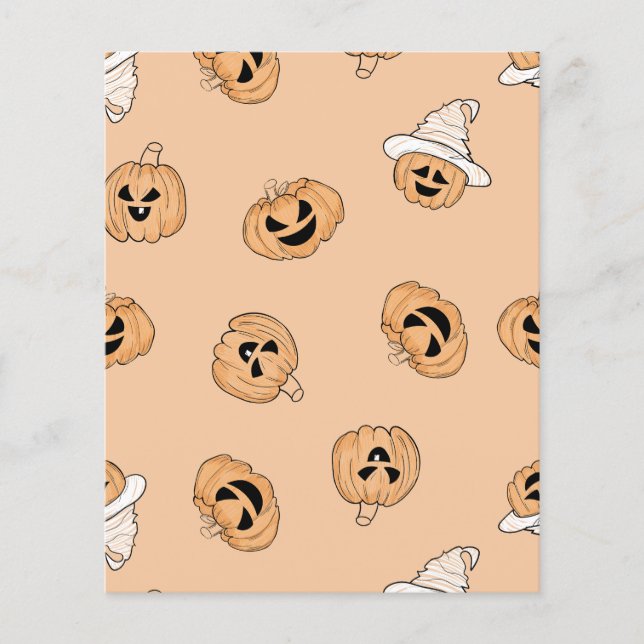 Lámina Vintage Jack-o'-Lantern Pumpkin Pattern Scrapbook  (Anverso)