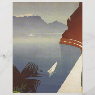 Lámina Vintage Lake Garda Riva Torbole Italia Turismo